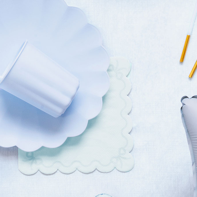 Salvete Plave sa mašnom 33cm - 12 kom