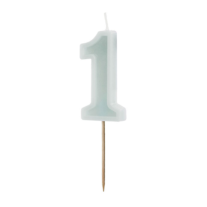 Svećica br. 1 bledo mint - 6cm
