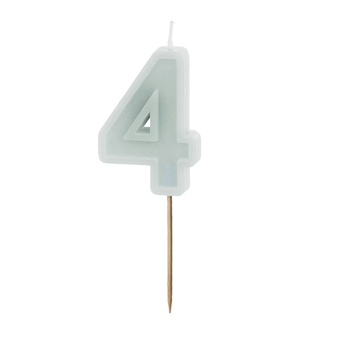 Svećica br. 4 bledo mint - 6cm
