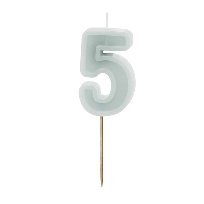 Svećica br. 5 bledo mint - 6cm