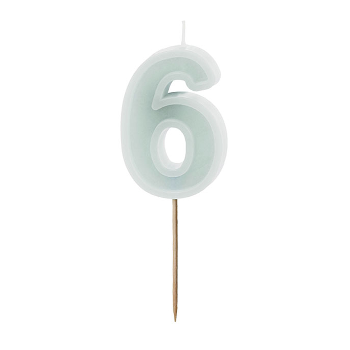 Svećica br. 6 bledo mint - 6cm