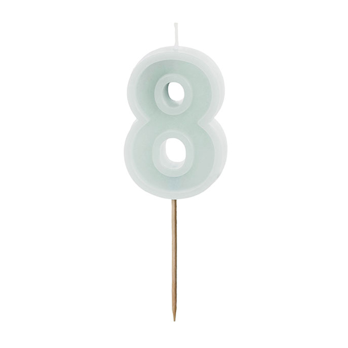Svećica br. 8 bledo mint - 6cm