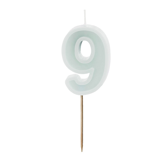 Svećica br. 9 bledo mint - 6cm