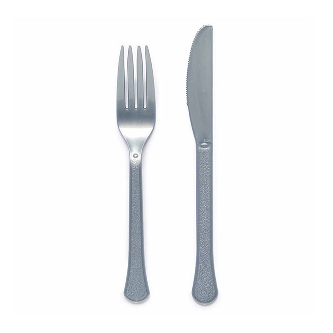 Plastične viljuške i noževi 19cm - 24 kom