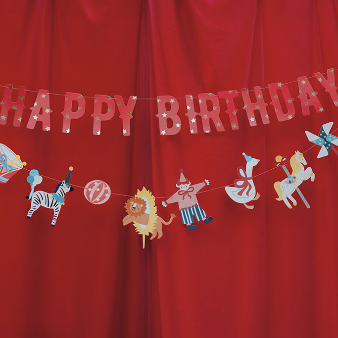 Baner Cirkus Happy Birthday - 275cm