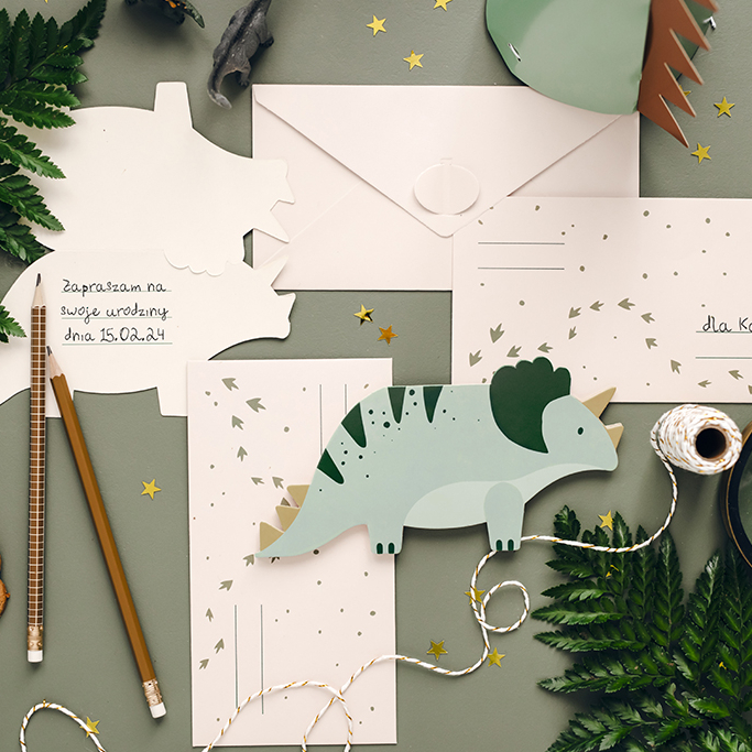 Pozivnice za rođendan Triceratops - 6 kom